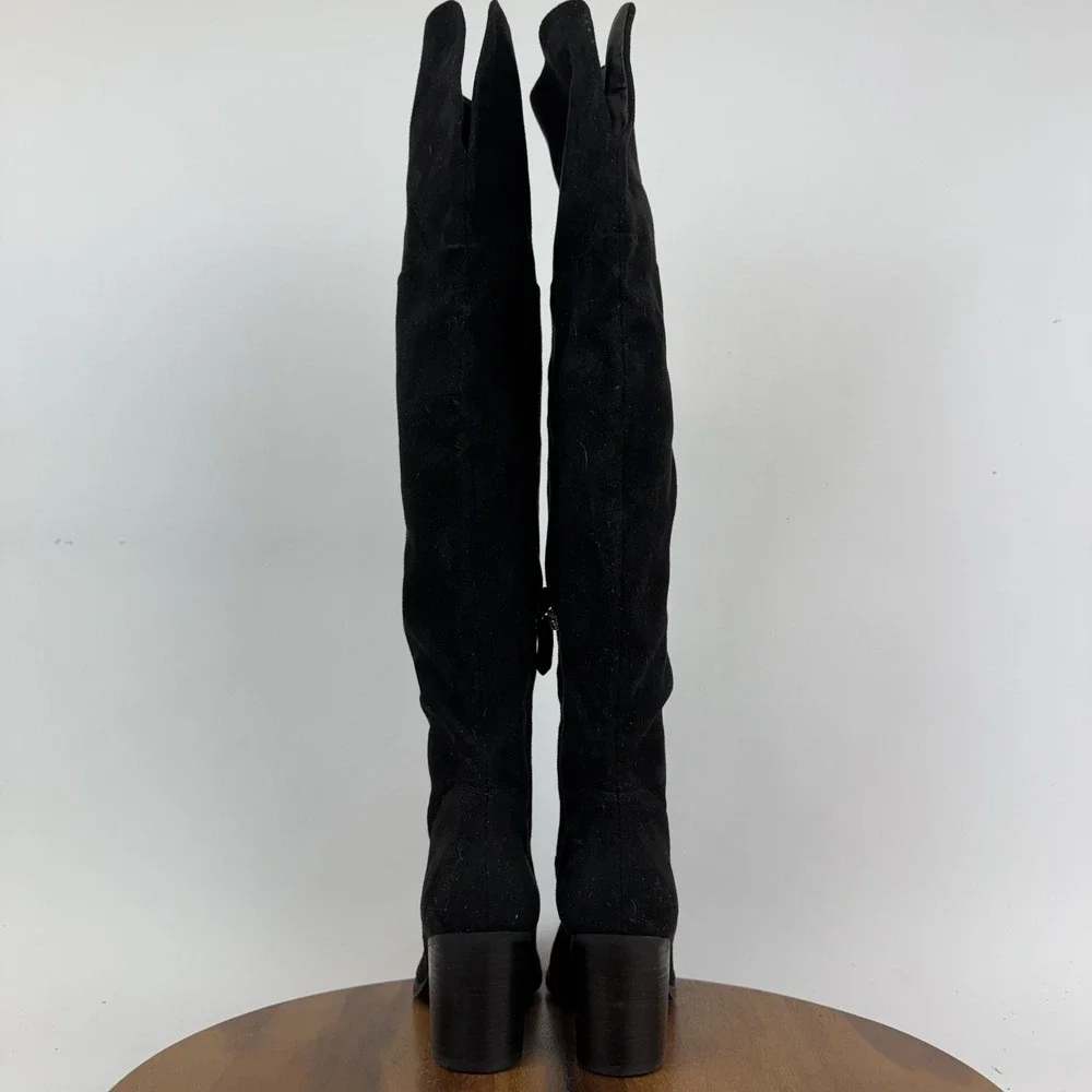 New Womens BP Luke Black Fabric Over The Knee‎ Riding Heeled Boots Size 6 M NWOB